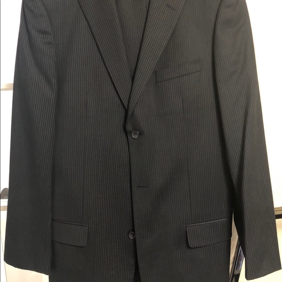 Profilo Mens Suit, Dark Navy with pinstripe - Picture 3 of 8